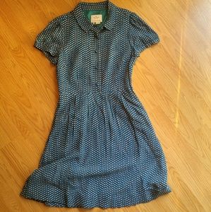 Kate Spade Teal Dolores Spade Print Shirt Dress